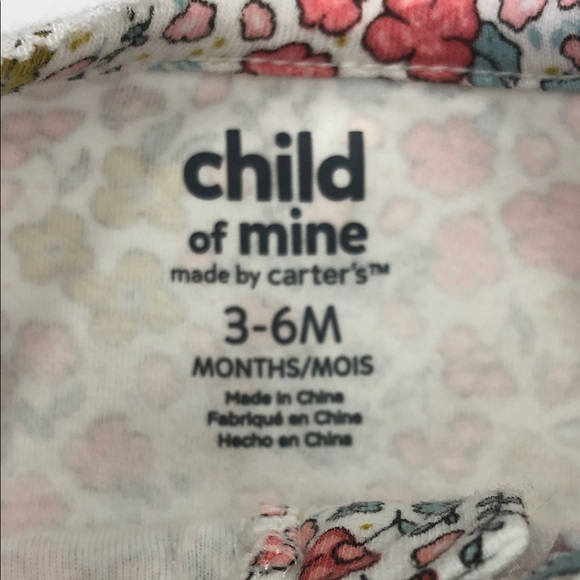 Carter’s Child of Mine Baby Girl Floral Sleeper – Size 3–6 Months - Picture 2 of 8